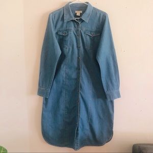 Orvis 100% Cotton Denim Button Down Dress